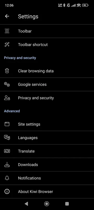 Kiwi Browser — στιγμιότυπο οθόνης 3