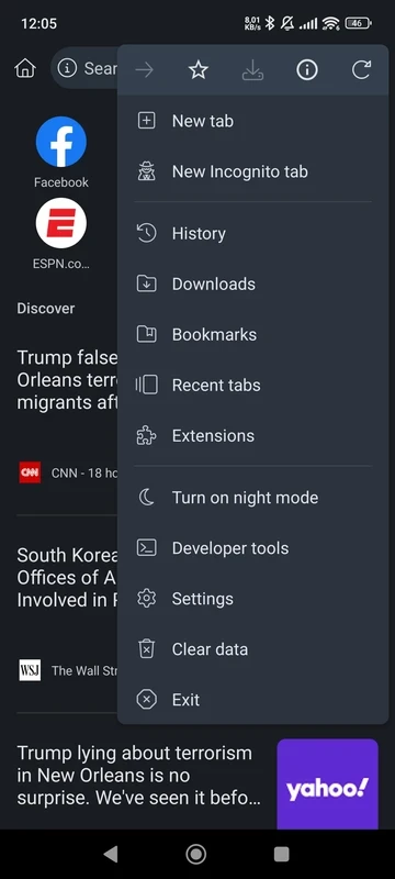 Kiwi Browser — στιγμιότυπο οθόνης 6