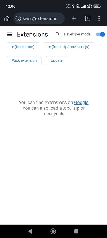 Kiwi Browser — στιγμιότυπο οθόνης 7
